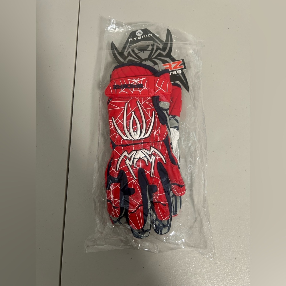 Spiderz Hybrid Softball Batting Gloves Youth XL YXL Red Navy Blue Baseball